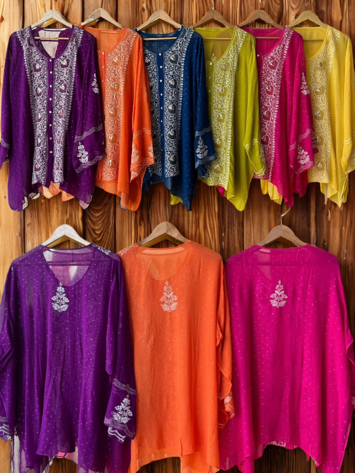 Georgette Semi-Stitched Co-ord Set with Mukaish Work