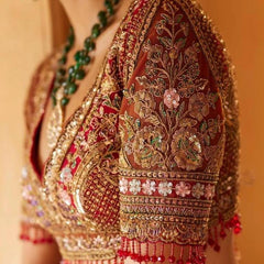 Red Beaded Heavy Top Blouse – A Glamorous Statement