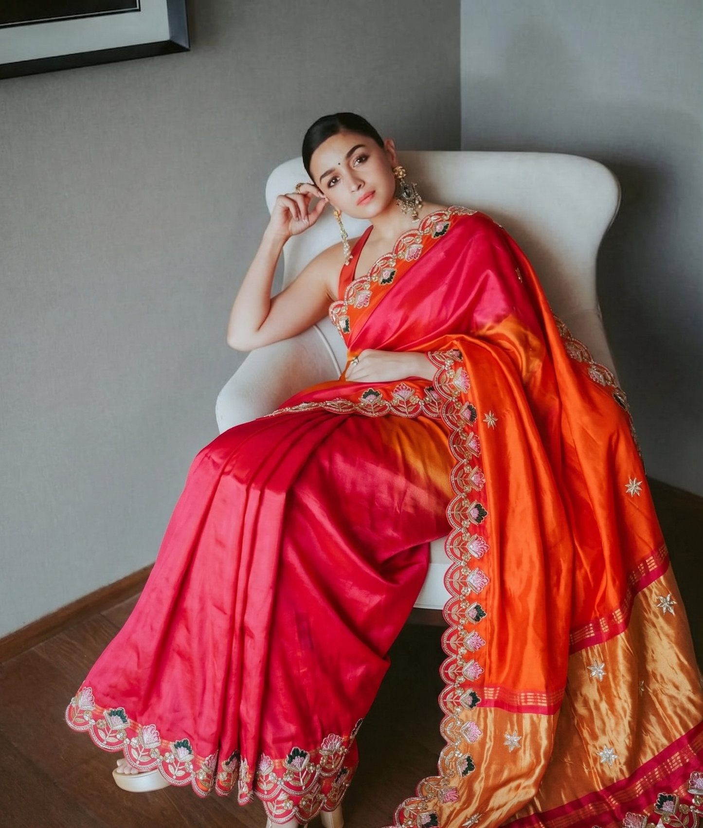 Zardozi Gotta Patti And Pearl On Gajji Silk Lakdi Patta · 52 Artisan Hours of work · The Nazakat Edit