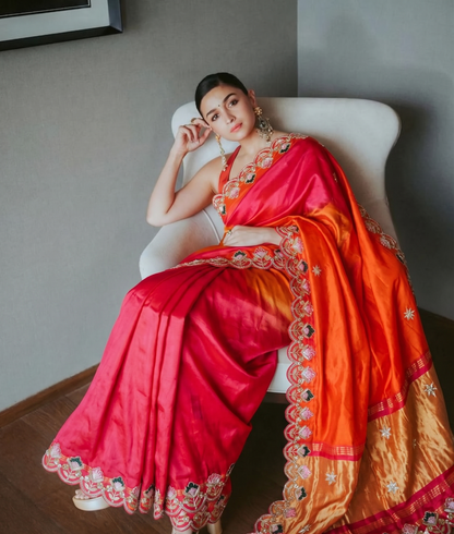 Zardozi Gotta Patti And Pearl On Gajji Silk Lakdi Patta · 52 Artisan Hours of work · The Nazakat Edit