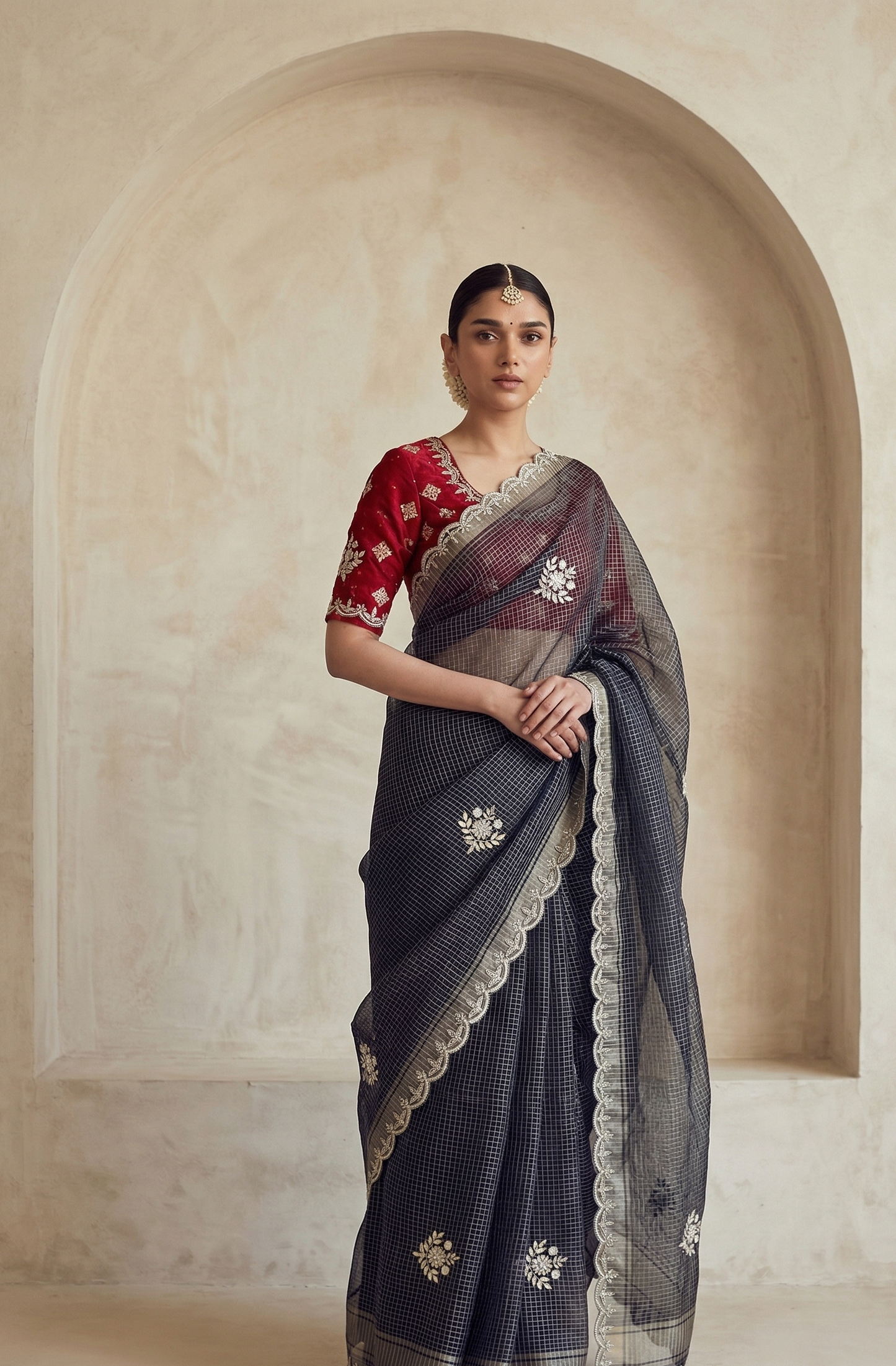Zardozi And Gotta Patti On Tissue Silk Banarasi · 52 Artisan Hours of work · The Sunehri Edit