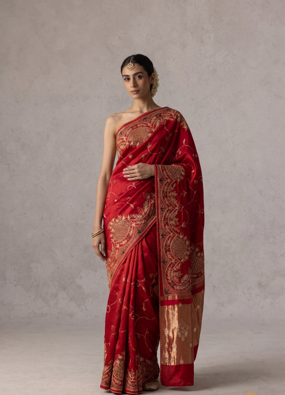 Zardozi Pearl And Kutdana On Gajji Silk · 48 Artisan Hours of work · The Virasat Edit