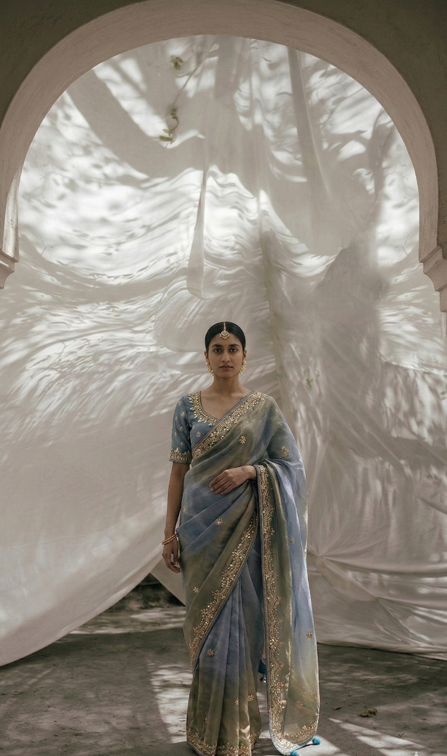 Zardozi Floral And Stone On Cosmo Munga Silk · 72 Artisan Hours of work · The Riwaayat Edit