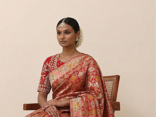 Zardozi On Pure Khaddi Georgette Banarasi · 48 Artisan Hours of work · The Jashn Edit