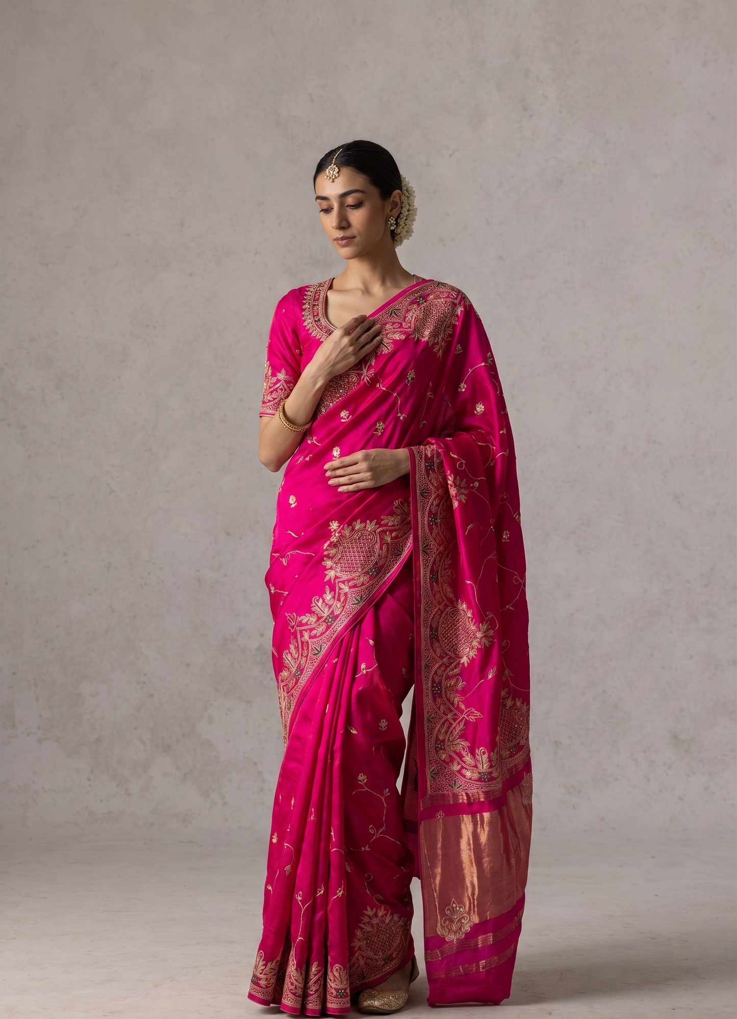 Zardozi Pearl And Kutdana On Gajji Silk · 48 Artisan Hours of work · The Virasat Edit
