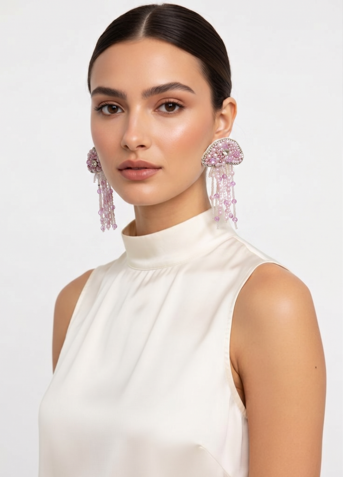 Jelly-Belly Lavender Jelly-Fish Earings