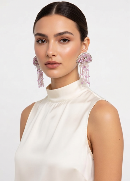 Jelly-Belly Lavender Jelly-Fish Earings