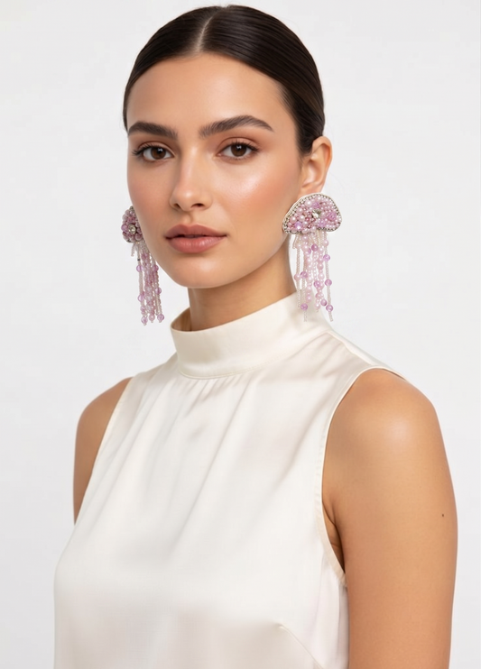 Jelly-Belly Lavender Jelly-Fish Earings
