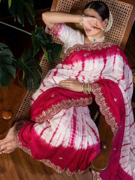 Royal Munga Silk Banarasi Saree With Zardozi & Gotapatti Handwork