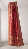 Bridal Royale Pure Khaddi Georgette Dupatta With Heavy Gotta Patti Jaal Handwork