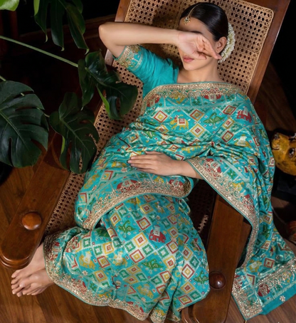 Zardozi And Gotta Patti On Crepe Georgette Banarasi · 56 Artisan Hours of work · The Virasat Edit