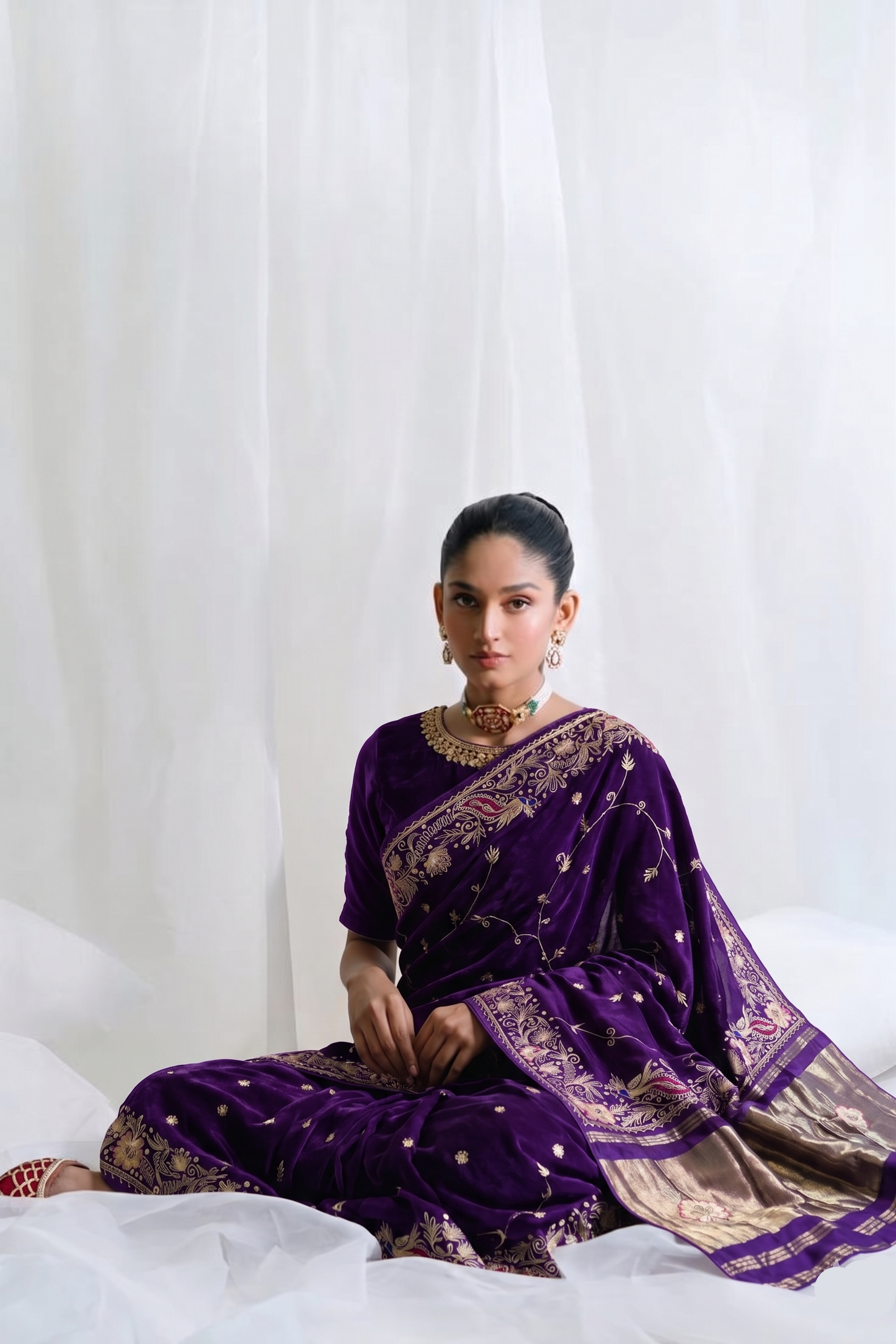 Zardozi And Resham On Pure Gajji Silk · 56 Artisan Hours of work · The Neelambari Edit