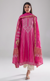 Royal Chanderi Anarkali Kurta Dupatta Set With Handcrafted Detailing