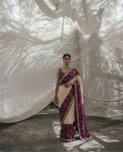 Zardozi And Pearl On Pure Munga Silk Patola · 48 Artisan Hours of work · The Noor Edit