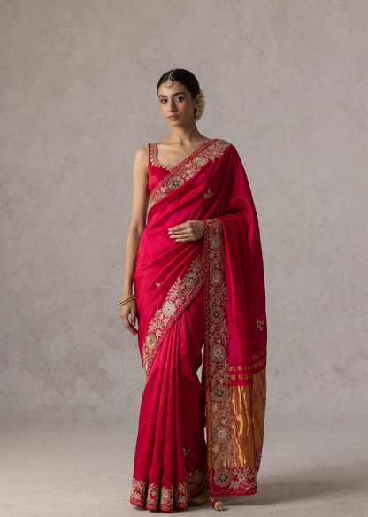 Zardozi And Resham On Gajji Silk Lakdi Patta · 44 Artisan Hours of work · The Shringar Edit