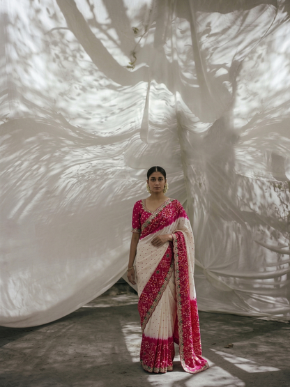 Zardozi And Pearl On Pure Munga Silk Patola · 48 Artisan Hours of work · The Noor Edit