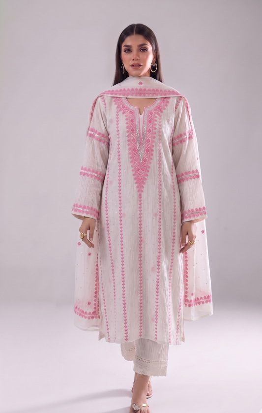 Elegant Pure Mul Chanderi Kurta Dupatta Set With Sequin And Katdana Work