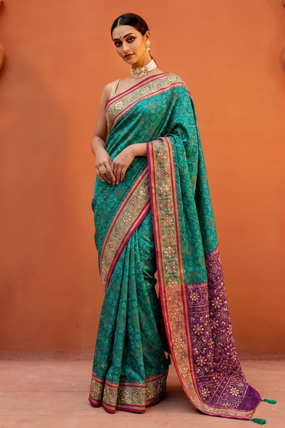 Kutdana And Pearl On Munga Silk Banarasi · 40 Artisan Hours of work · The Riwaayat Edit
