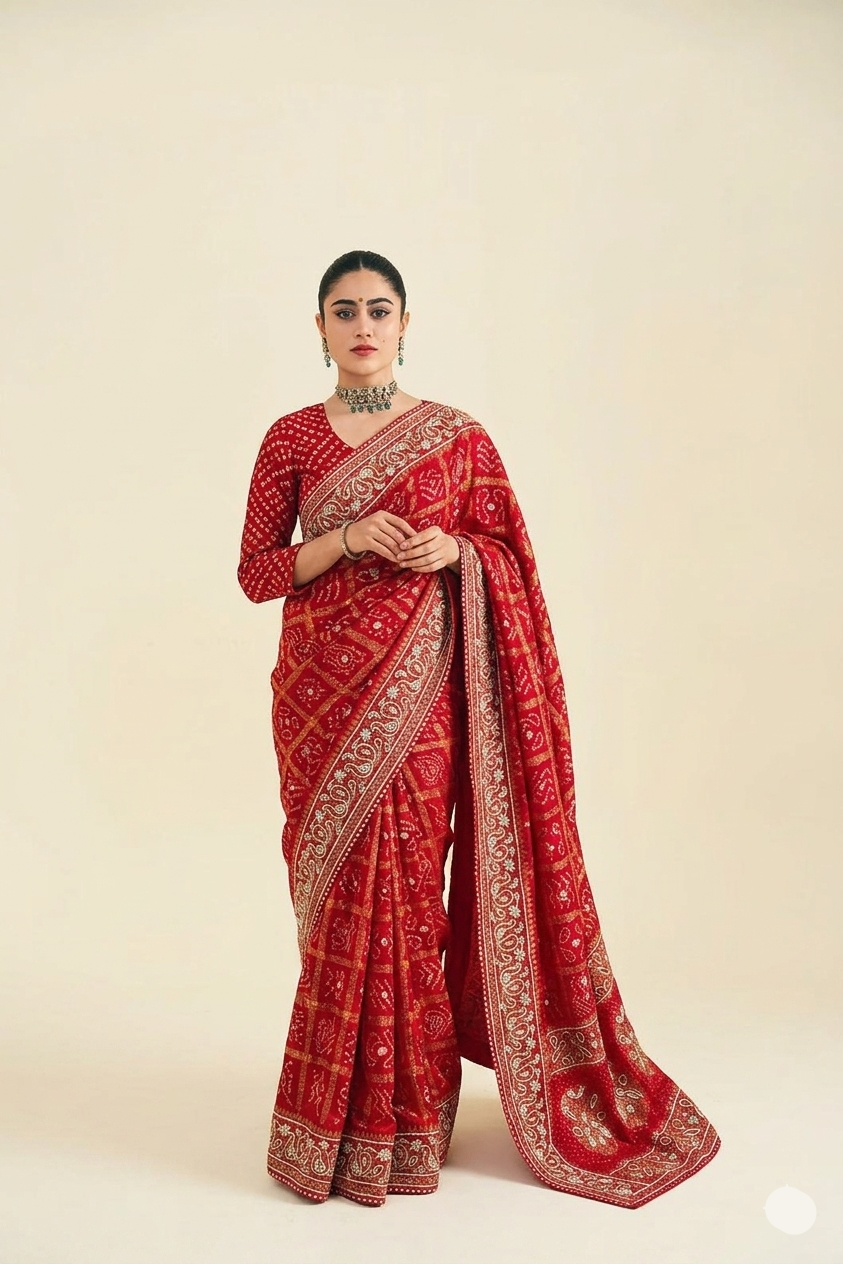 Zardozi Pearl And Kutdana On Munga Silk Banarasi · 56 Artisan Hours of work · The Nazakat Edit
