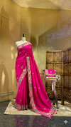 Rani Pink With Rich Gold And Multicolor Embroidered Border