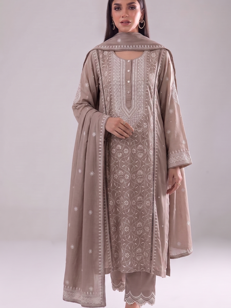 Elegant Pure Mulmul Kurta Dupatta Set With Pearl Sequins And Katdana Work
