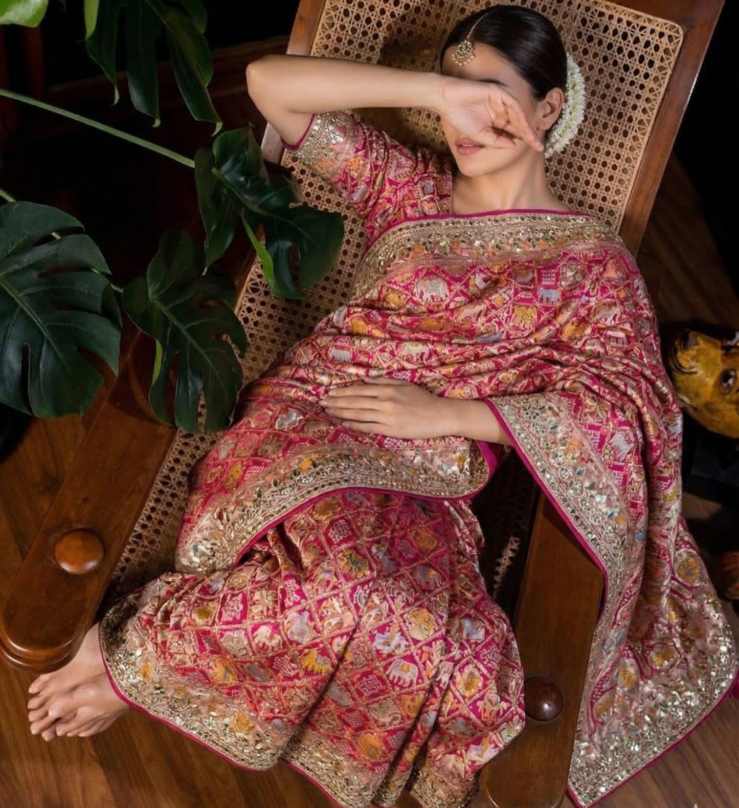 Zardozi And Gotta Patti On Crepe Georgette Banarasi · 56 Artisan Hours of work · The Virasat Edit