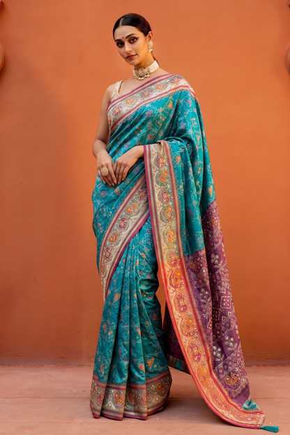 Kutdana And Pearl On Munga Silk Banarasi · 40 Artisan Hours of work · The Riwaayat Edit