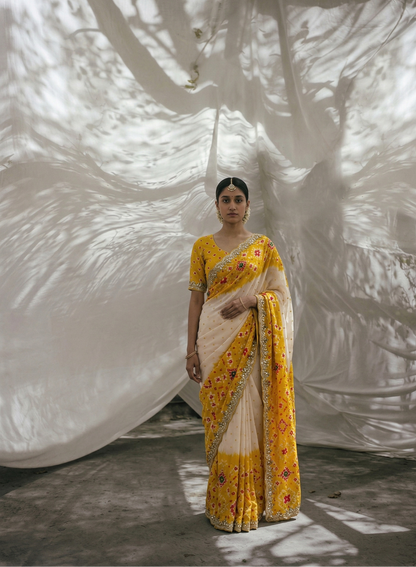 Zardozi And Pearl On Pure Munga Silk Patola · 48 Artisan Hours of work · The Noor Edit