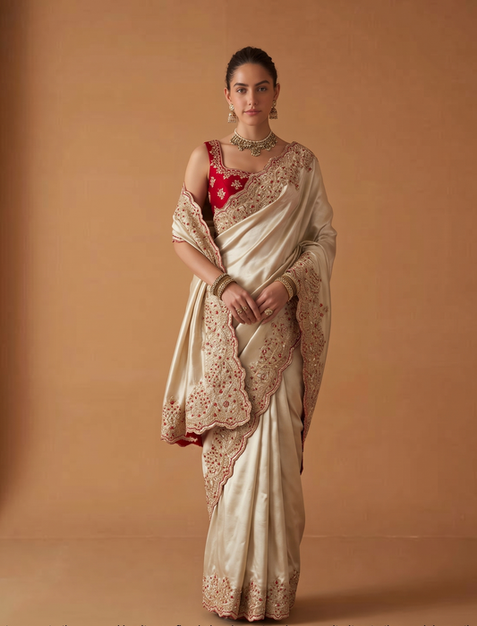 Zardozi Kutdana And Pearl On Tissue Silk · 120 Artisan Hours of work · The Noorani Edit
