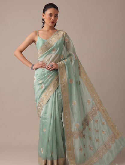 Gotta Patti Zardozi And Pearl On Tissue Banarasi Silk · 60 Artisan Hours of work · The Zari Edit