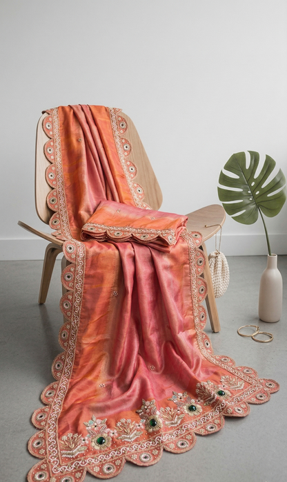 Zardozi And Stone On Tissue Cosmo Munga Silk · 68 Artisan Hours of work · The Shringar Edit
