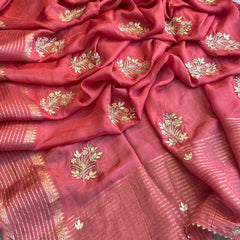 Crepe Banarasi Saree with Zardozi & Zarkan Embellishments