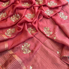 Crepe Banarasi Saree with Zardozi & Zarkan Embellishments