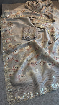 Tussar Linen Silk Saree with Gotapatti & Kutdana Work