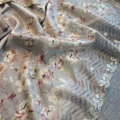 Tussar Linen Silk Saree with Gotapatti & Kutdana Work
