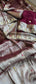 Pure Khaddi Georgette Silk Saree with Pearl & Zardozi Embroidery