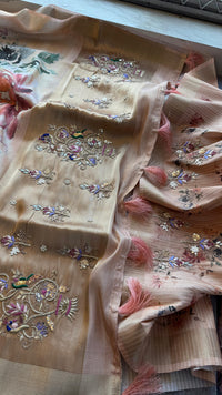 Soft Cosmo Munga Silk Banarasi Wedding Saree with Zardozi & Resham Work