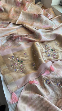 Soft Cosmo Munga Silk Banarasi Wedding Saree with Zardozi & Resham Work