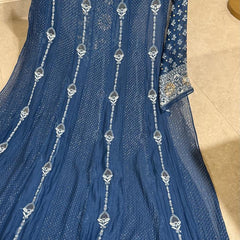 Mul Chanderi Anarkali Kurta Dupatta Set with Elegant Mukaish Work