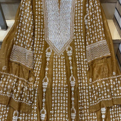 Pure Mul Chanderi Semi-Stitched Kurta Dupatta Set with Pearl & Katdana
