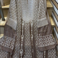 Pure Mul Chanderi Semi-Stitched Kurta Dupatta Set with Pearl & Katdana