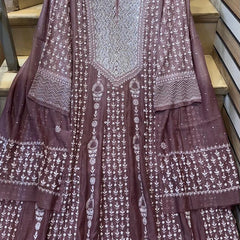 Pure Mul Chanderi Semi-Stitched Kurta Dupatta Set with Pearl & Katdana