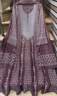 Pure Mul Chanderi Semi-Stitched Kurta Dupatta Set with Pearl & Katdana