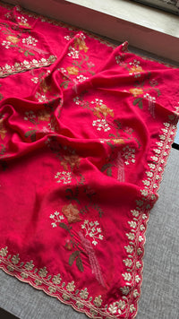 Pure Munga Silk Saree with Multi-Thread and Zari Embroidery