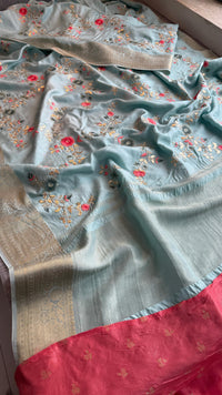 Pure Munga Silk Saree with Multi-Thread and Zari Embroidery