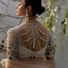 Ivory Pearl Work Blouse