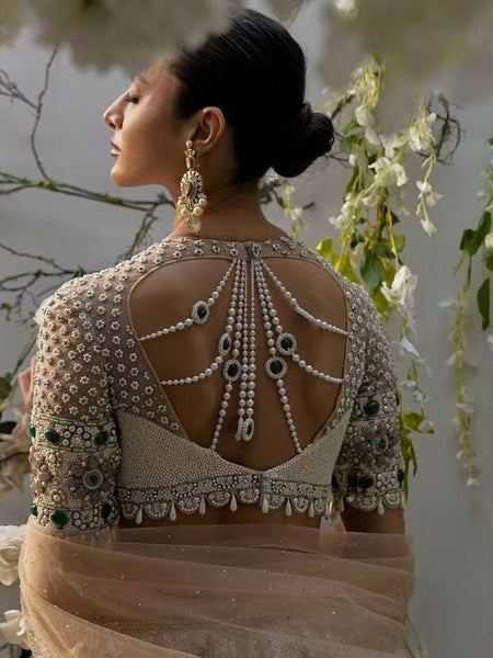 Ivory Pearl Work Blouse