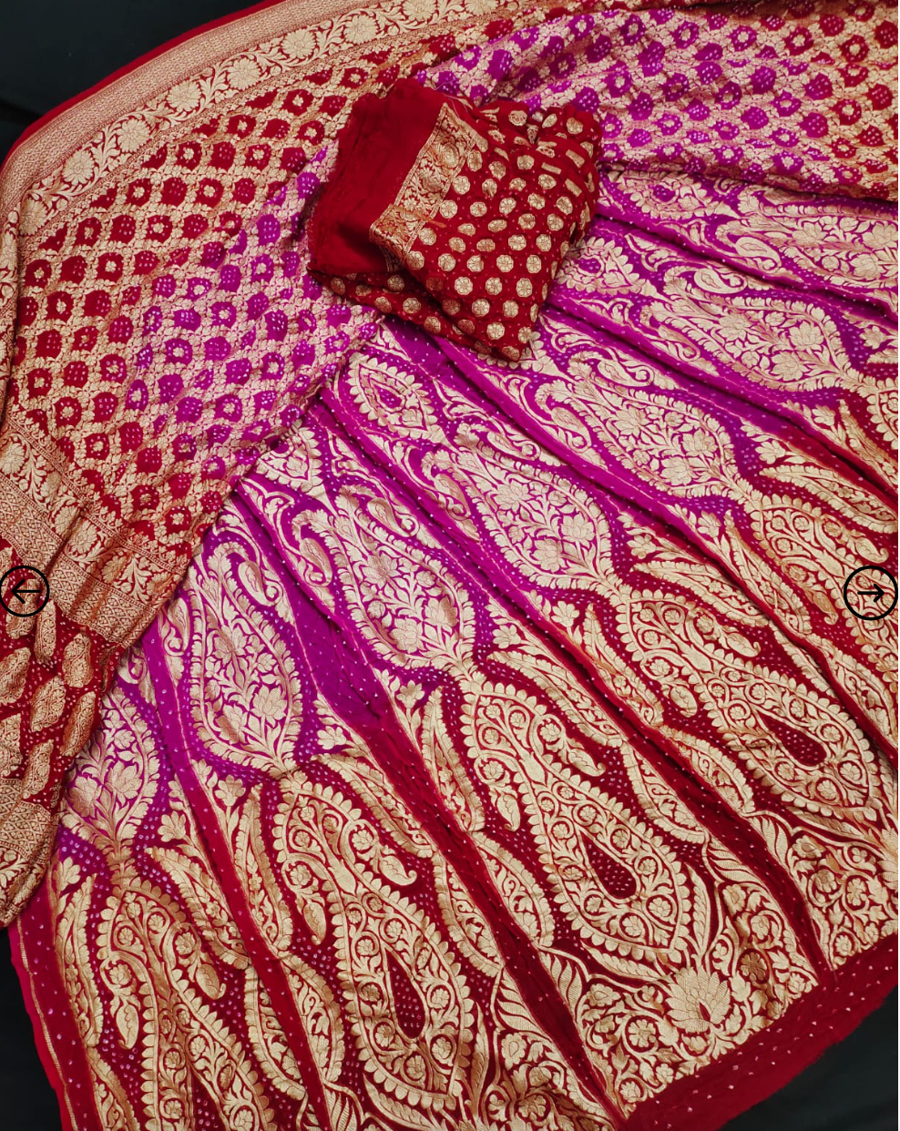 12 Kali Pure Georgette Banarasi Bandhani Lehenga with Zari Blouse & Dupatta