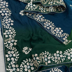 Pure Munga Silk Saree with Gotapatti, Zardozi, Kutdana and Pearl Work