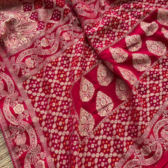 Pure Khaddi Georgette Saree with Banarasi Weaving